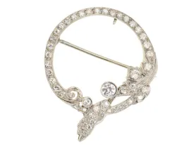 Platinum Diamond Drape Brooch of 1.5 Carats