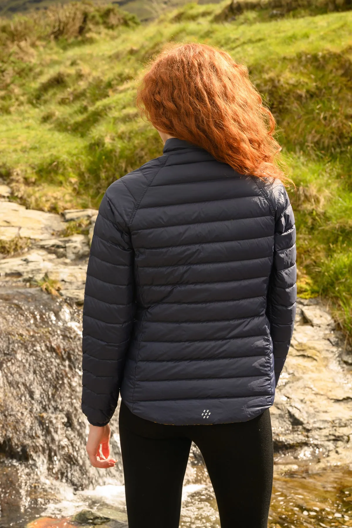 Polar - Packable Women's Down Jacket -  Navy Mustard