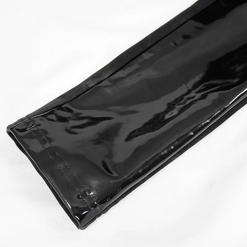 PT125 Women punk dark fringe patent leather spliced leggings