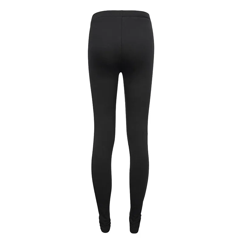 PT193 flocking printed leggings with chain
