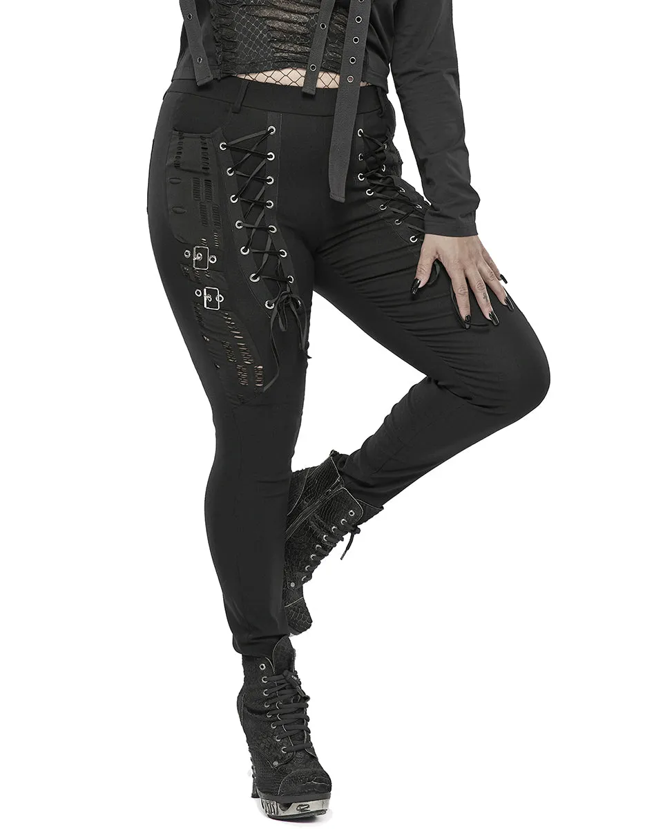 Punk Rave Plus Size Womens Gothic Lacing Leggings