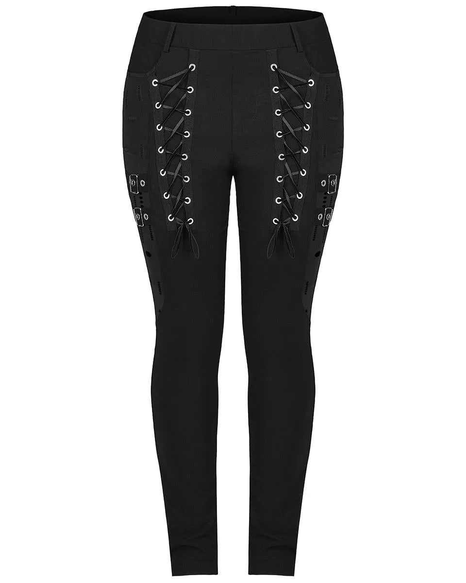 Punk Rave Plus Size Womens Gothic Lacing Leggings