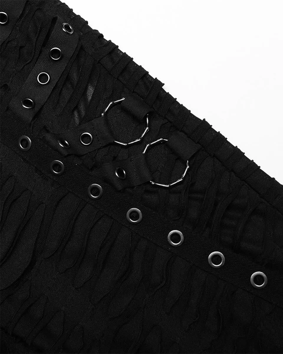 Punk Rave Womens Subterrania Shredded Apocalyptic Grunge Leggings - Black