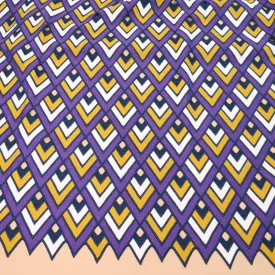 Purple and Yellow Geometric Laser Cut Guipure Lace