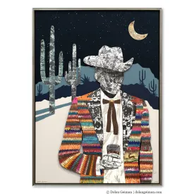 QUILTED WRANGLER (MIDNIGHT) original metal wall sculpture