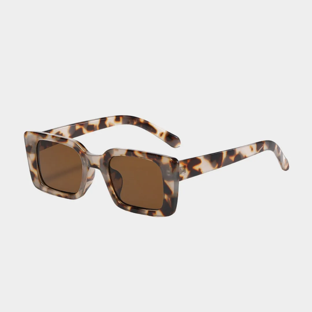 Retro Rectangle Sunglasses  Women UV400 Shades, Multiple Colors, Leopard and Tea Gradient Options