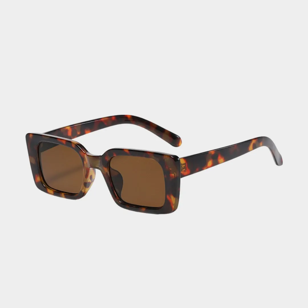 Retro Rectangle Sunglasses  Women UV400 Shades, Multiple Colors, Leopard and Tea Gradient Options