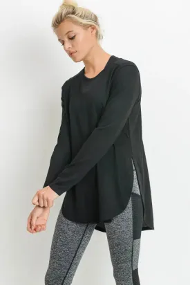 Rory Side Slit Long Sleeve - Black