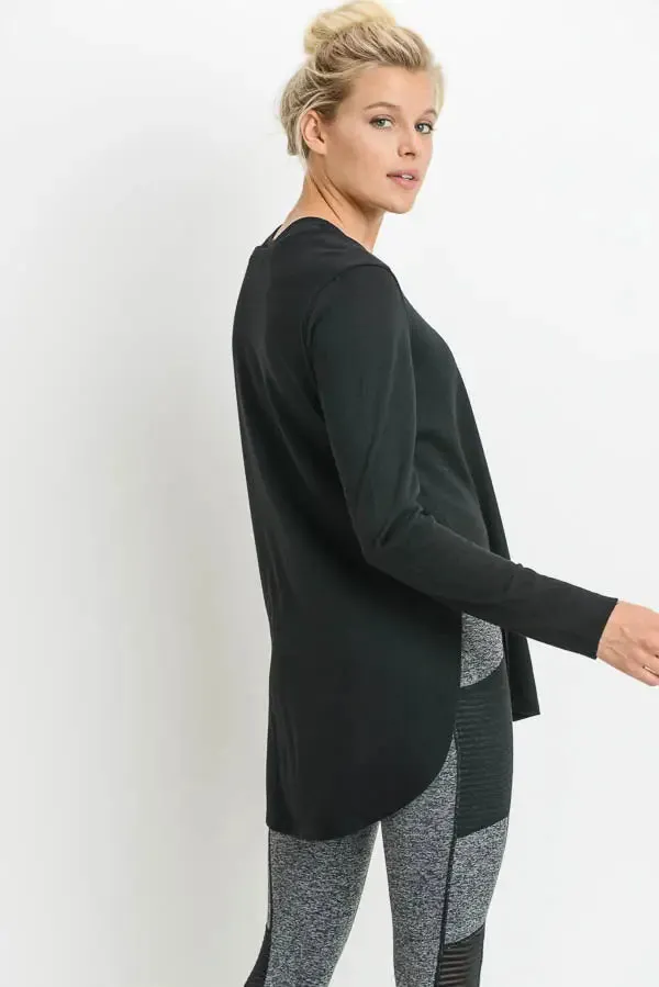 Rory Side Slit Long Sleeve - Black