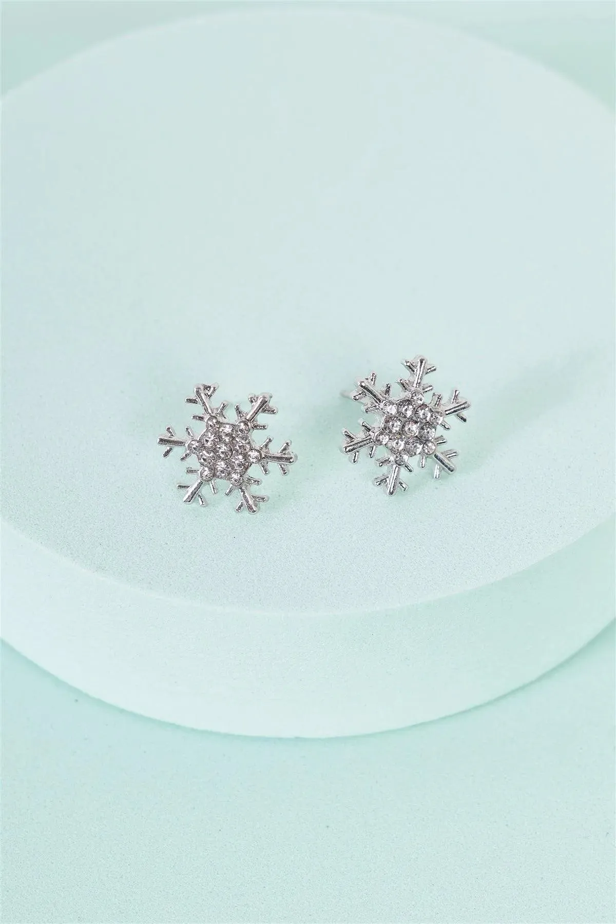 Silver Diamonds Snowflake Tassel Snake Drop Earrings
