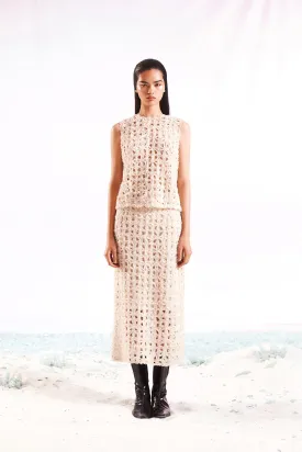 Summer embroidery long pencil skirt