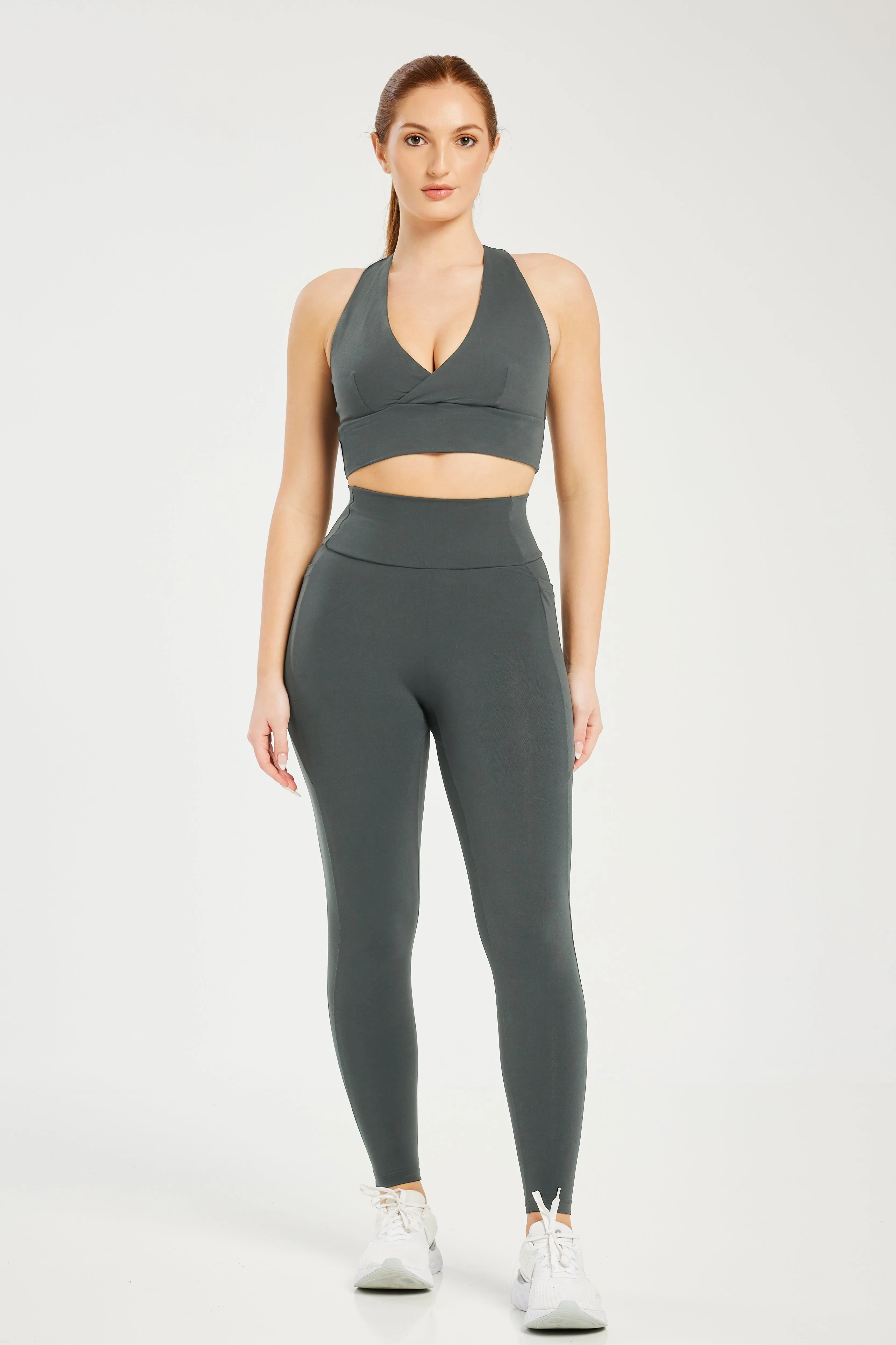 Super Stretch Pocket Leggings Dark Grey