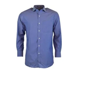 Tommy Hilfiger Men's Regular Fit Stretch Wrinkle Free Dress Shirt Blue Wrinkle