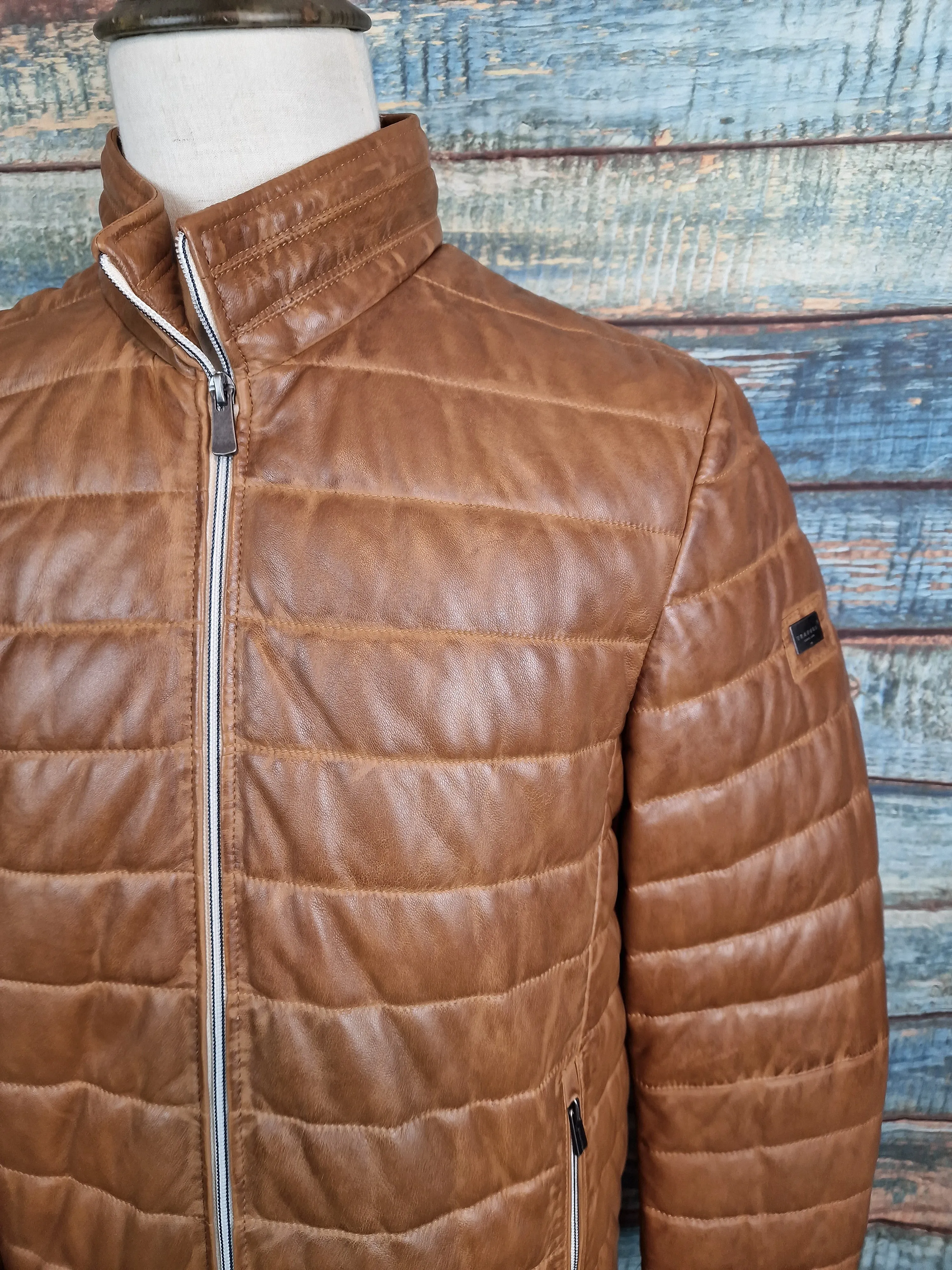 Trapper "Massimo" Leather Jacket - Cognac