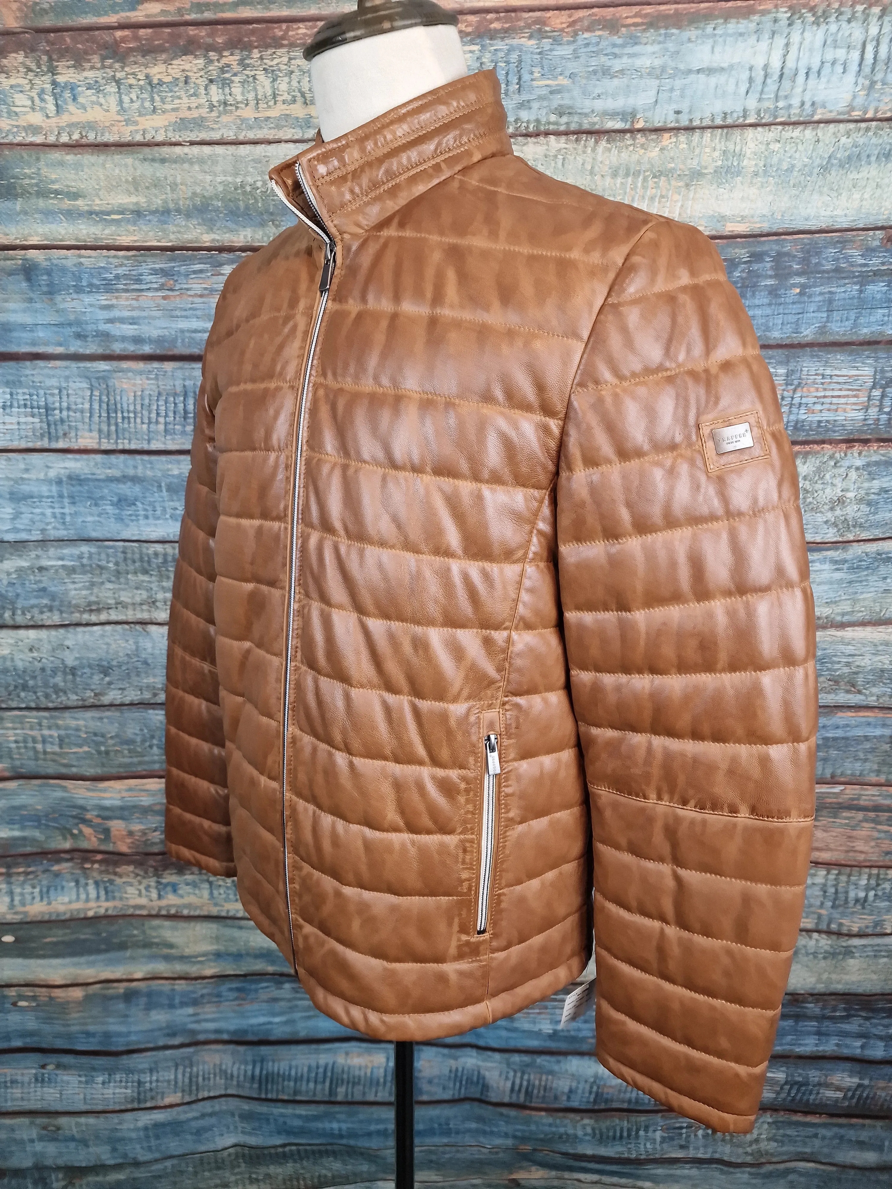 Trapper "Massimo" Leather Jacket - Cognac