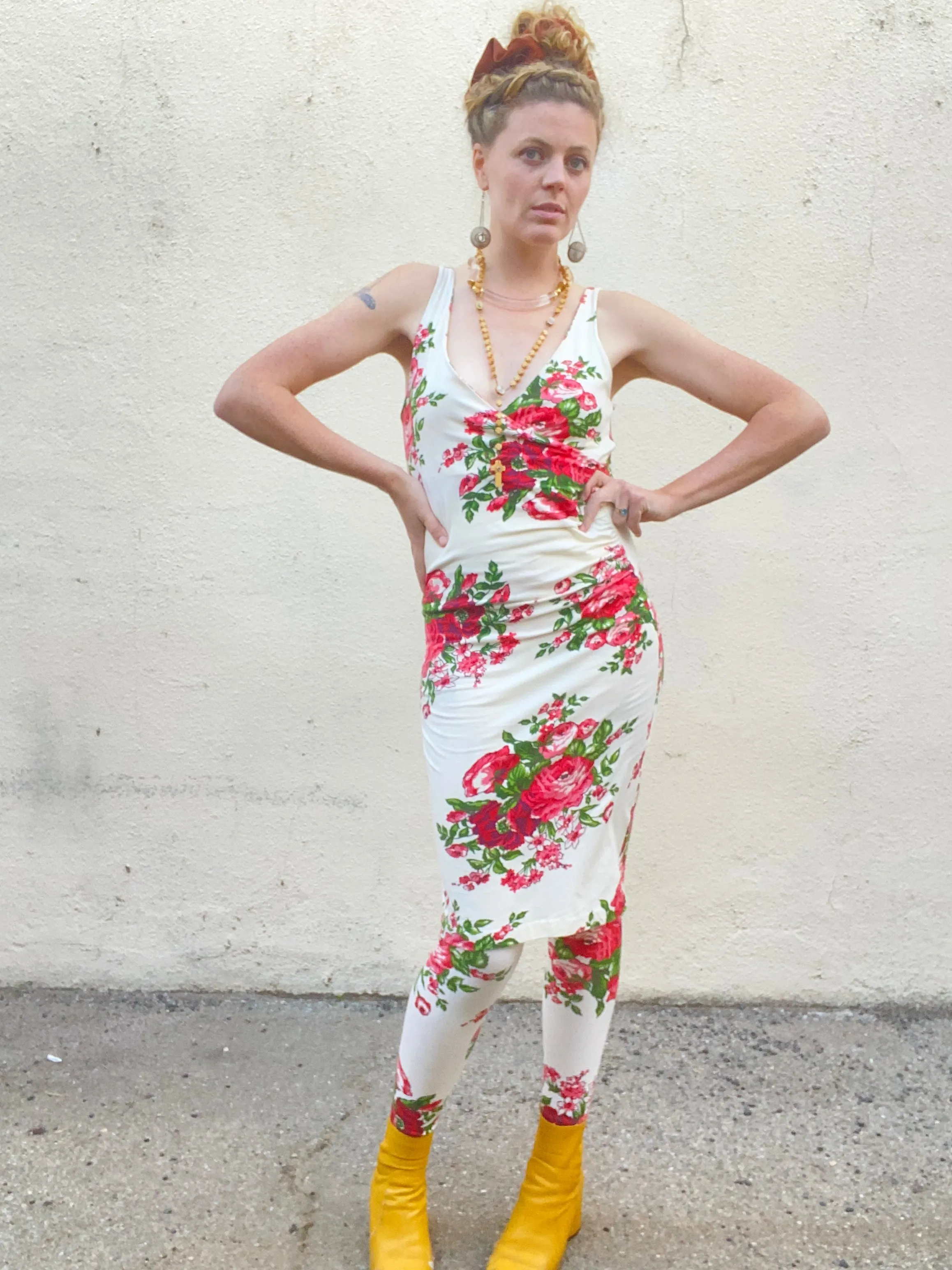 Vintage Betsy Johnson Punk Label Floral 3-Piece Set