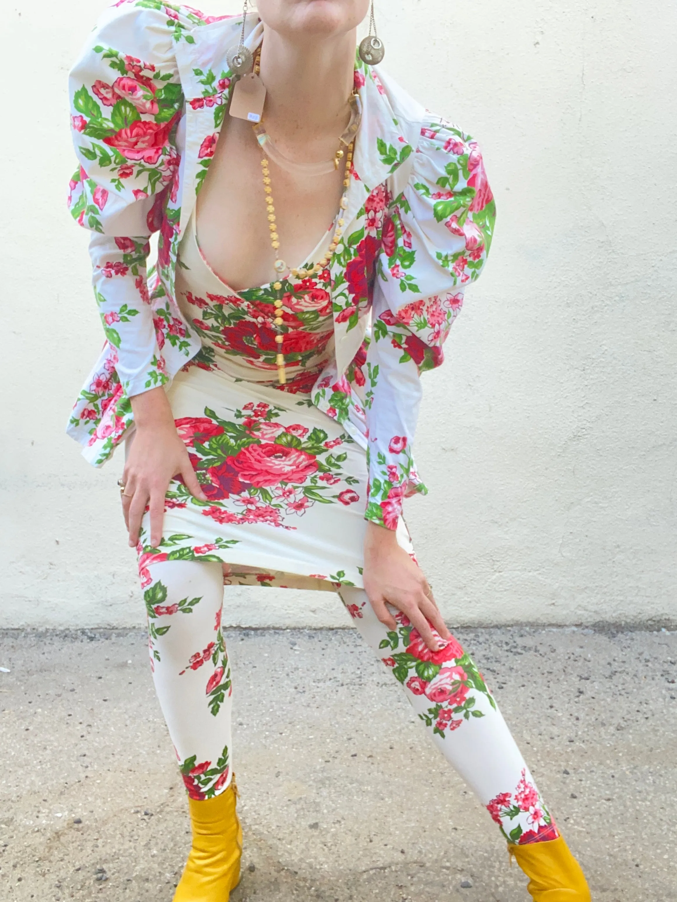 Vintage Betsy Johnson Punk Label Floral 3-Piece Set