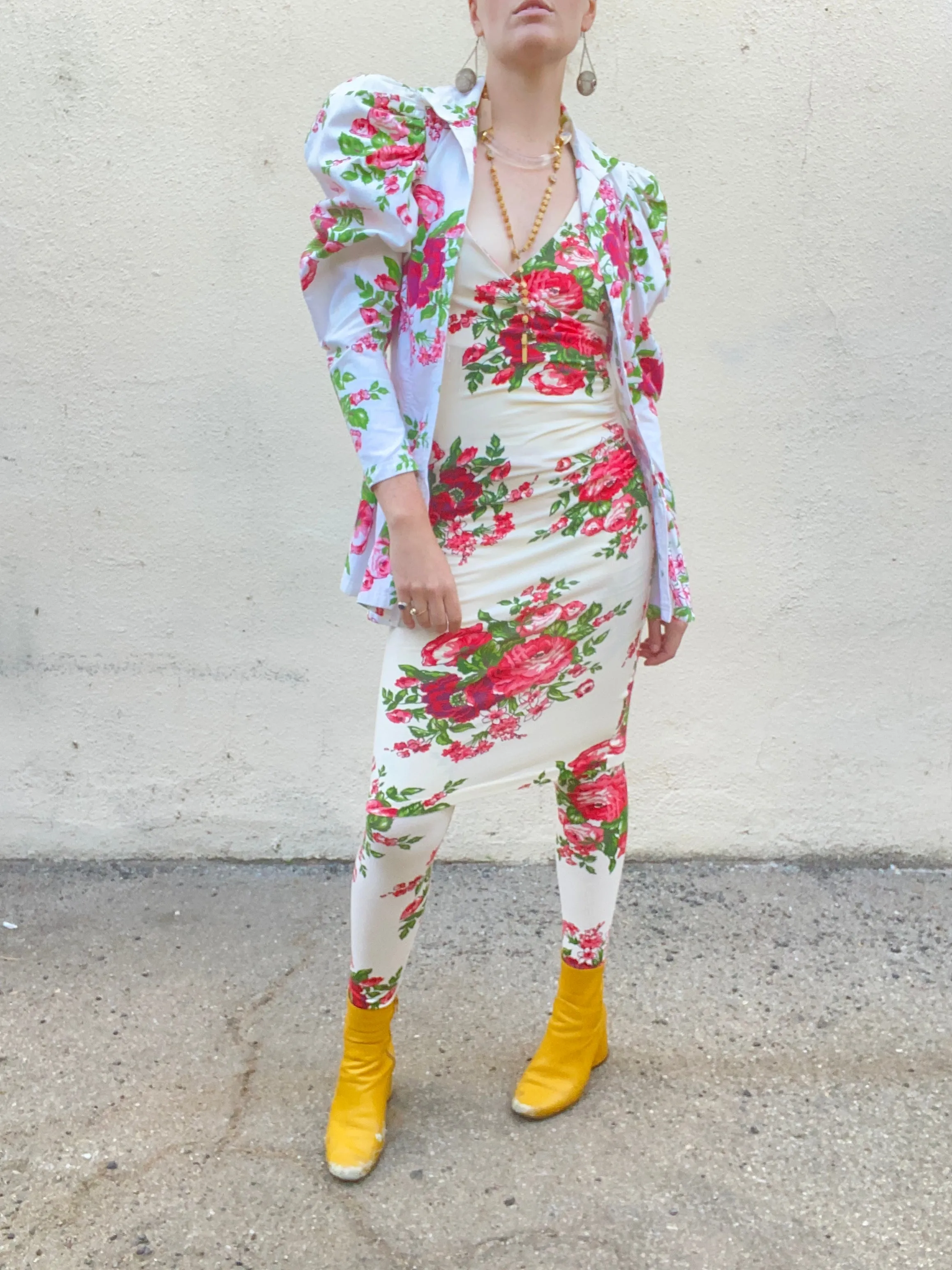 Vintage Betsy Johnson Punk Label Floral 3-Piece Set