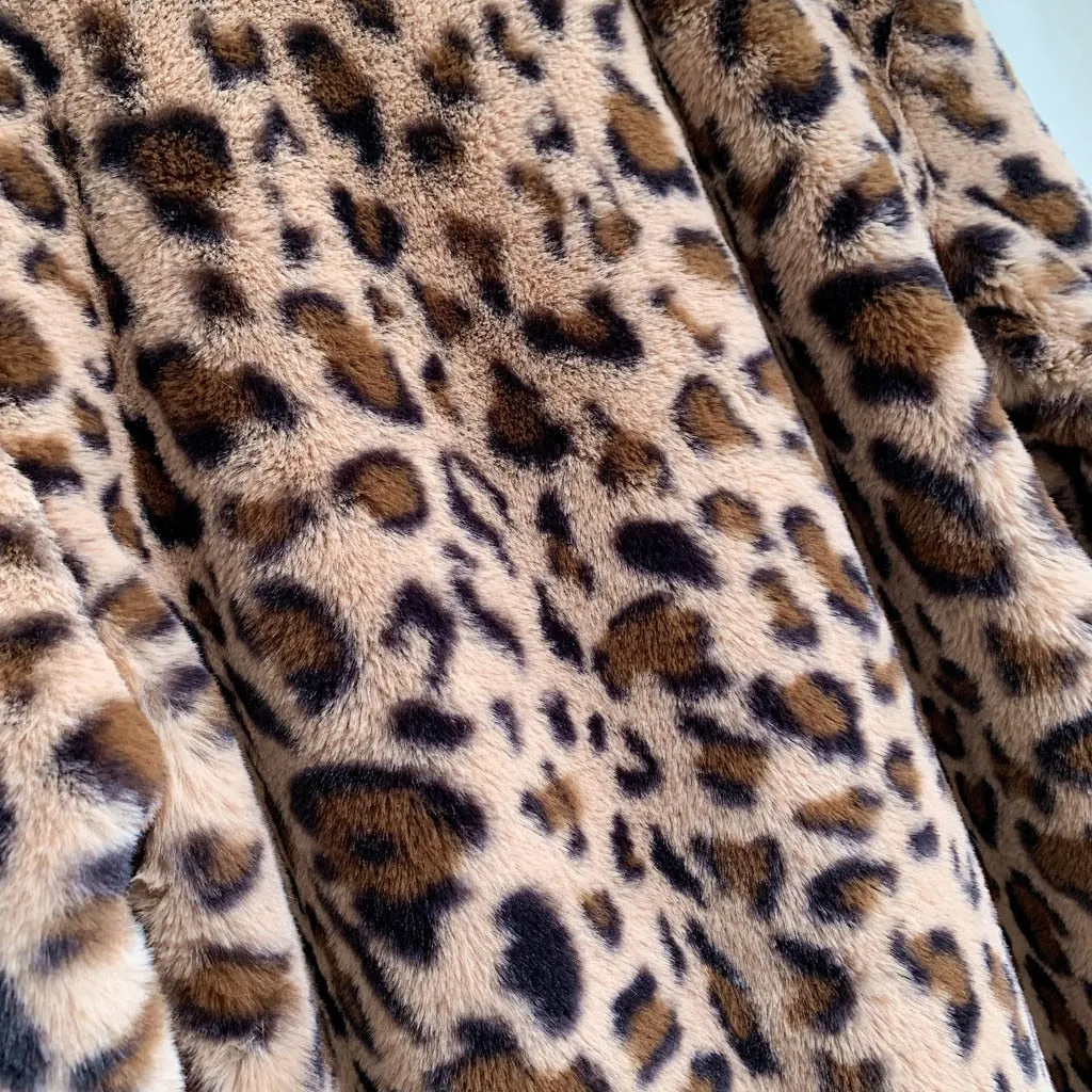 Vintage Leopard Faux Fur Coat