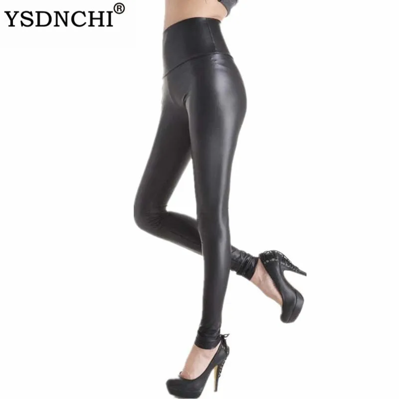 Wjczt Sexy Legging Punk Black Skinny Pants Fashion High Waist Stretch Push Up Leggins