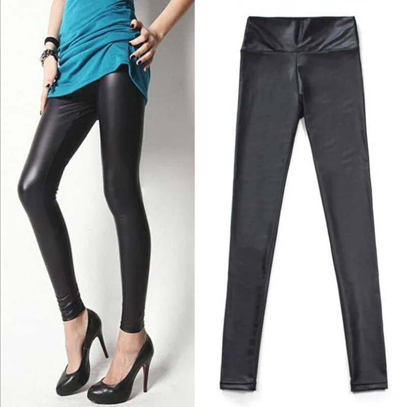 Wjczt Sexy Legging Punk Black Skinny Pants Fashion High Waist Stretch Push Up Leggins