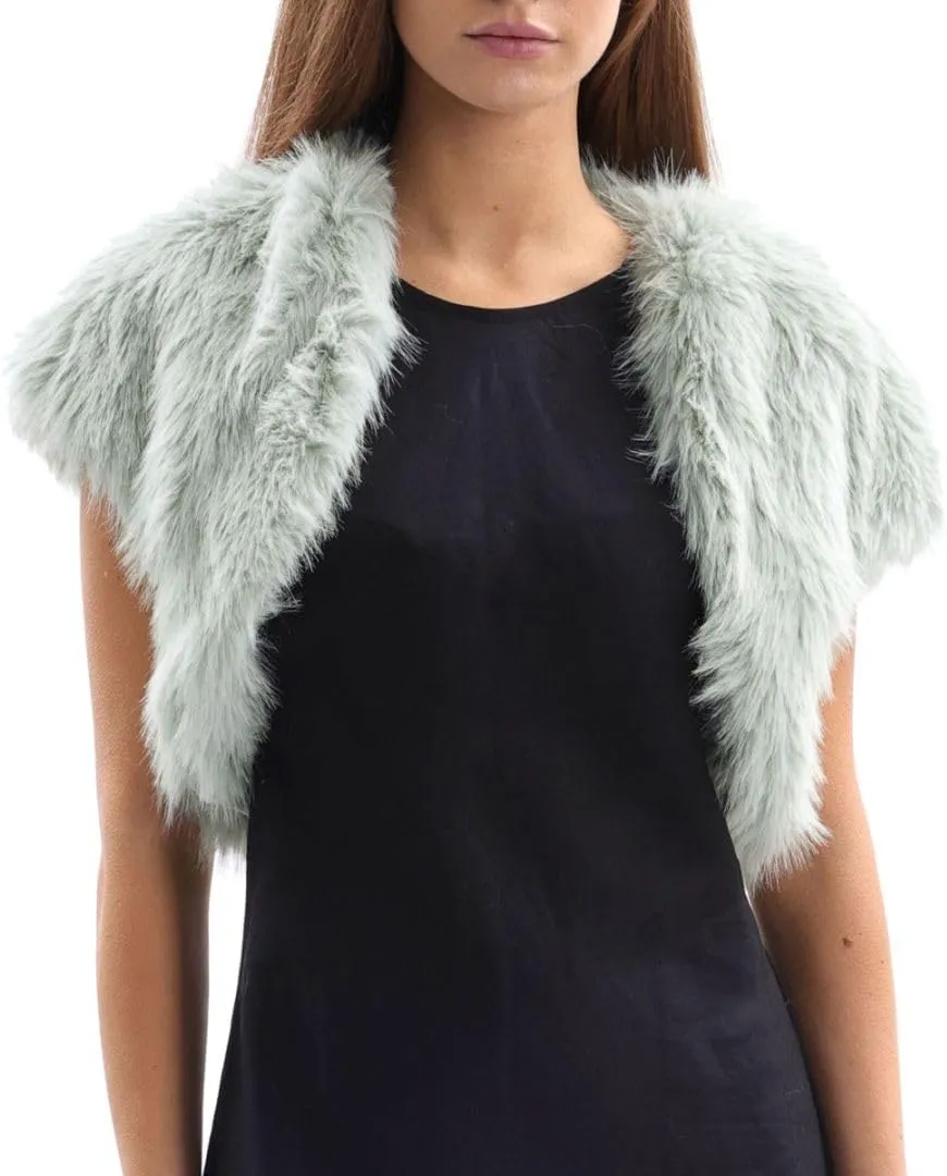 Women's Faux Fur Cap Sleeve Bolero Shrug