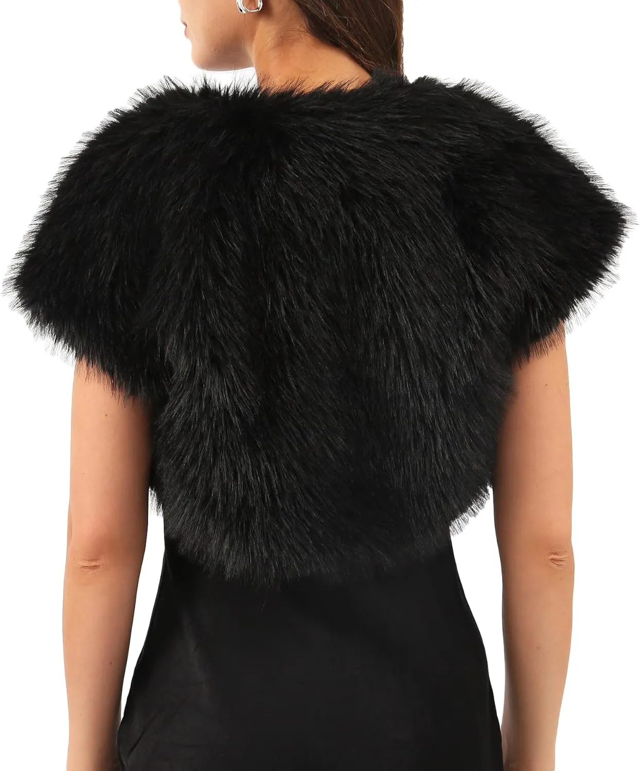 Women's Faux Fur Cap Sleeve Bolero Shrug