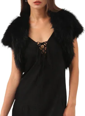 Women's Faux Fur Cap Sleeve Bolero Shrug