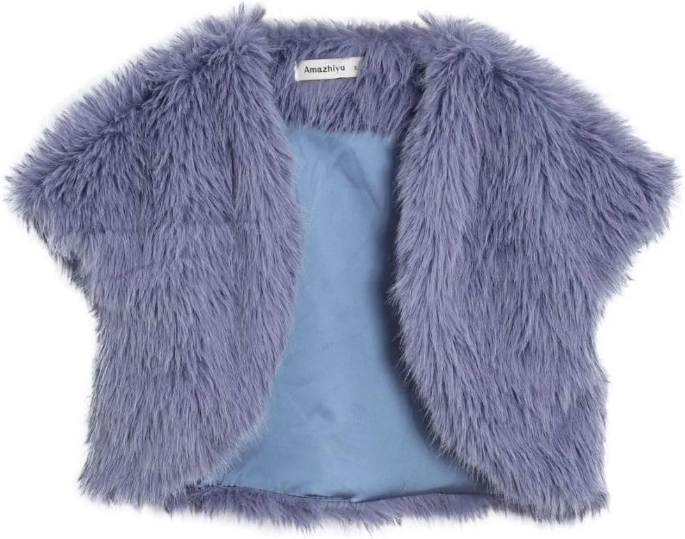 Women's Faux Fur Cap Sleeve Bolero Shrug