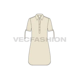 Women's Long Shirt with Knotted Sleeves