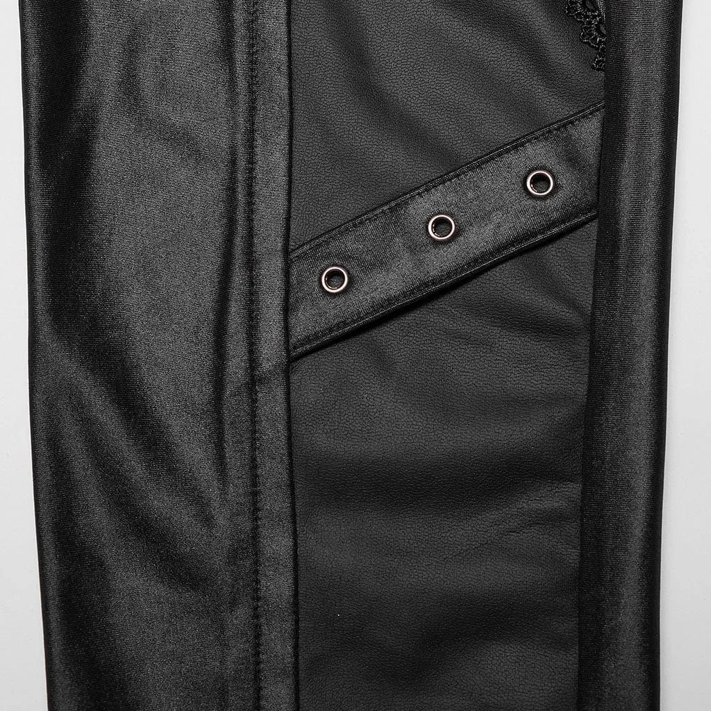 Women's Plus Size Punk Strappy Eyelets Straps Leggings