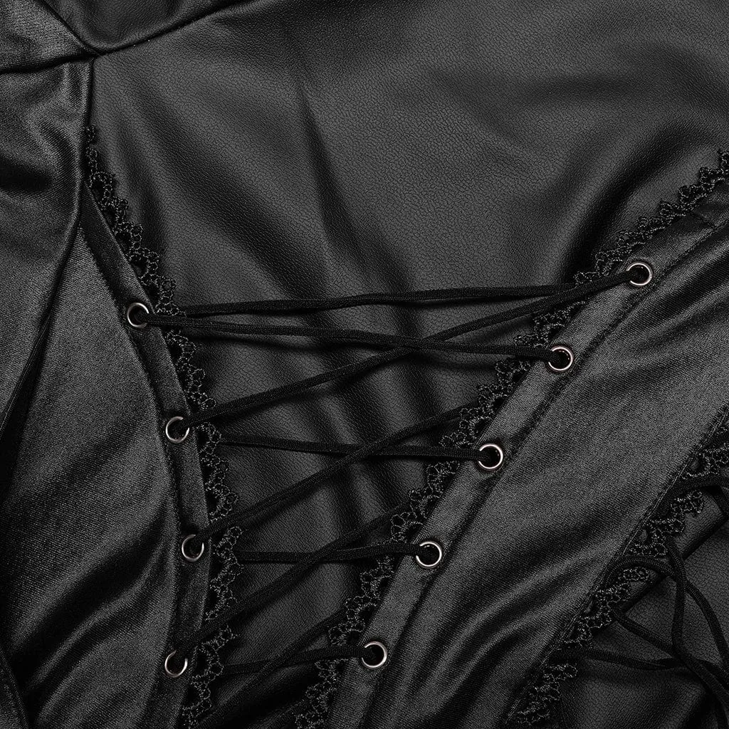 Women's Plus Size Punk Strappy Eyelets Straps Leggings