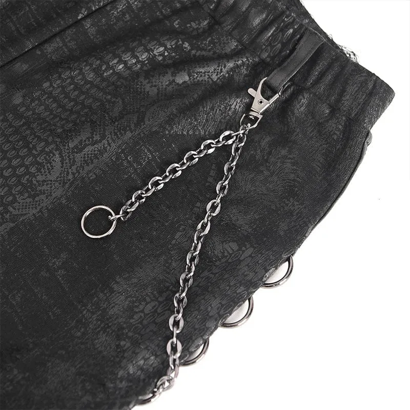 Women's Punk Jacquard Chain Ring Sides Leggings