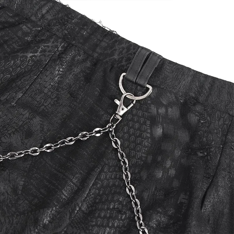 Women's Punk Jacquard Chain Ring Sides Leggings