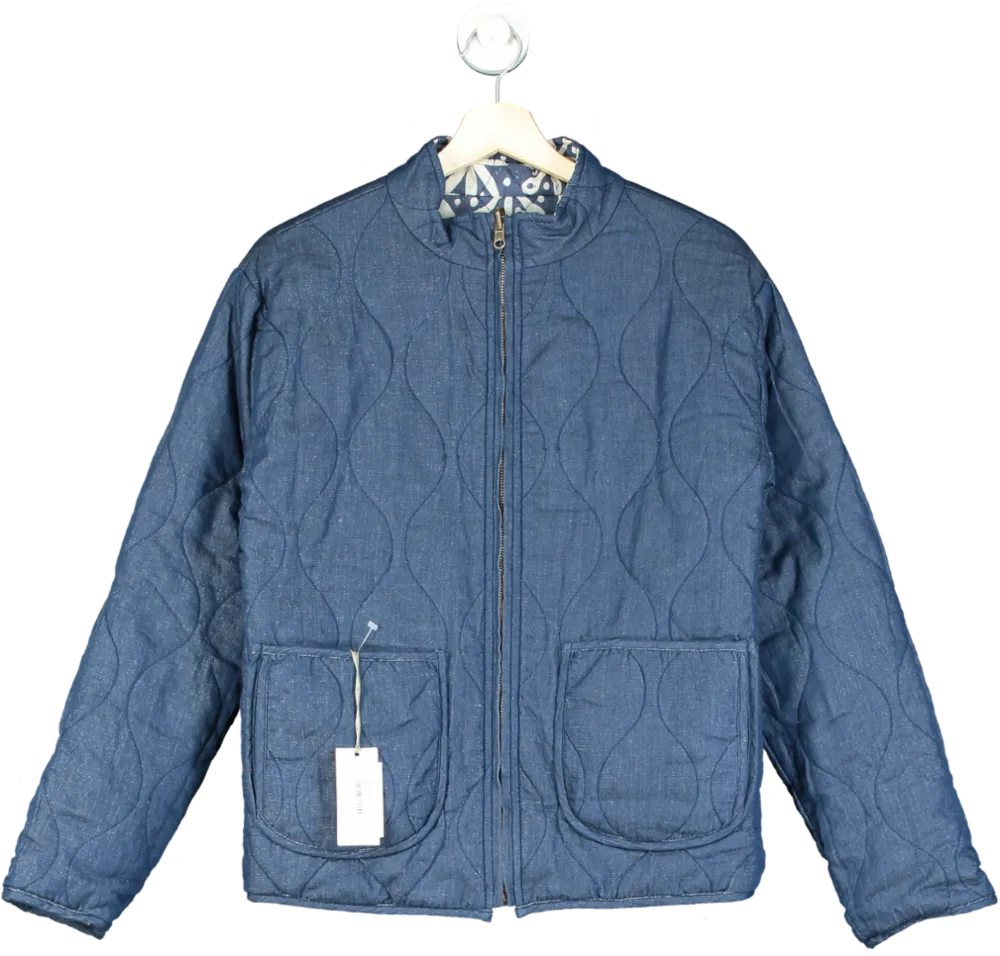 WYSE LONDON Blue Piper Reversible Quilted Jacket UK 8