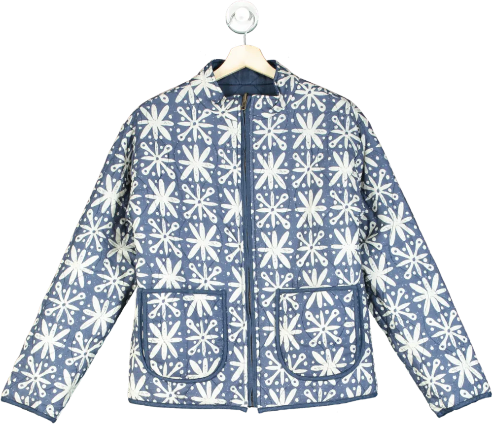 WYSE LONDON Blue Piper Reversible Quilted Jacket UK 8