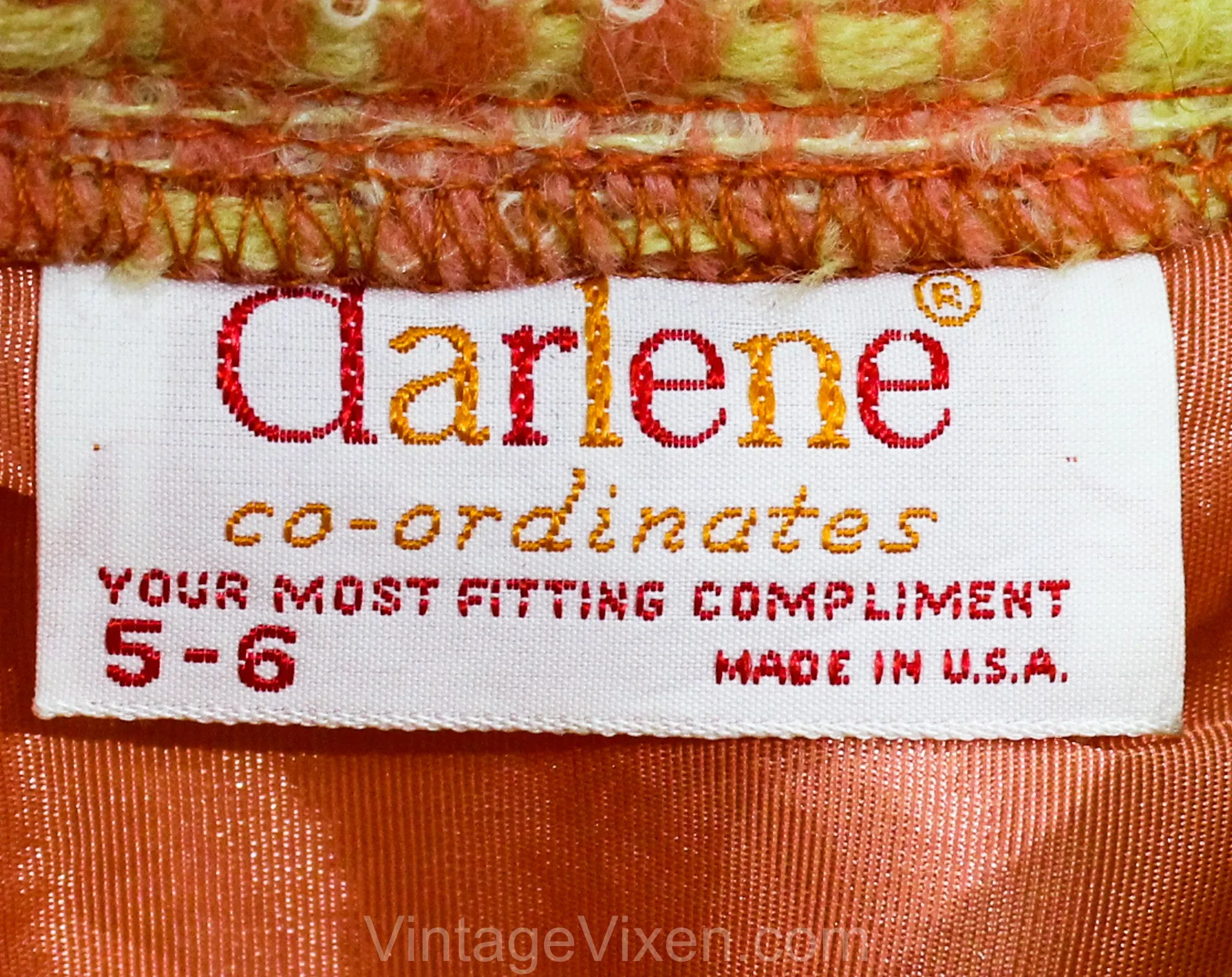 XXXS 60s Boucle Tweed Pencil Skirt - Melon Orange & Yellow Wool - 1960s Office Secretary - less than Size 000 - Waist 21.5 - NWT Deadstock
