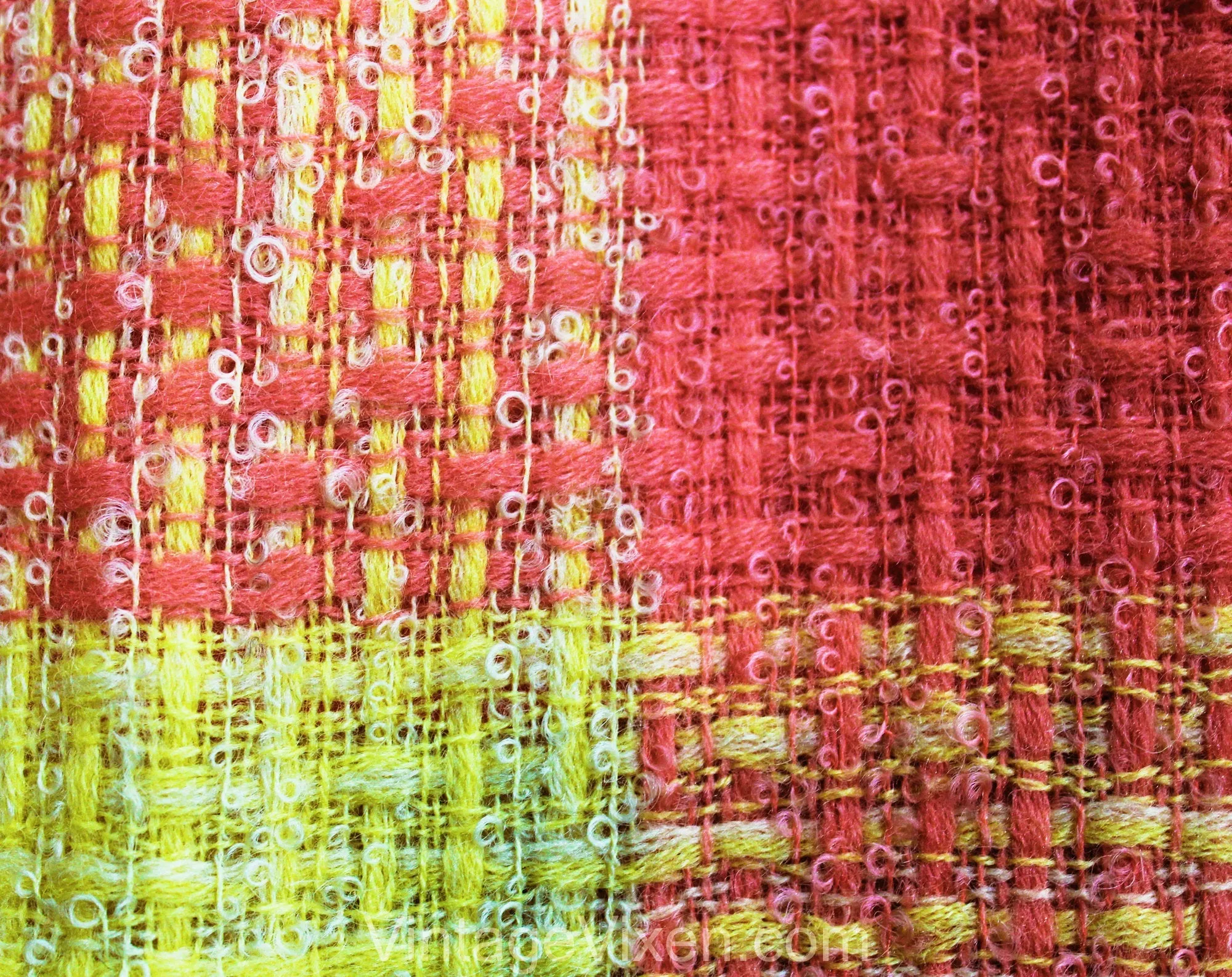 XXXS 60s Boucle Tweed Pencil Skirt - Melon Orange & Yellow Wool - 1960s Office Secretary - less than Size 000 - Waist 21.5 - NWT Deadstock