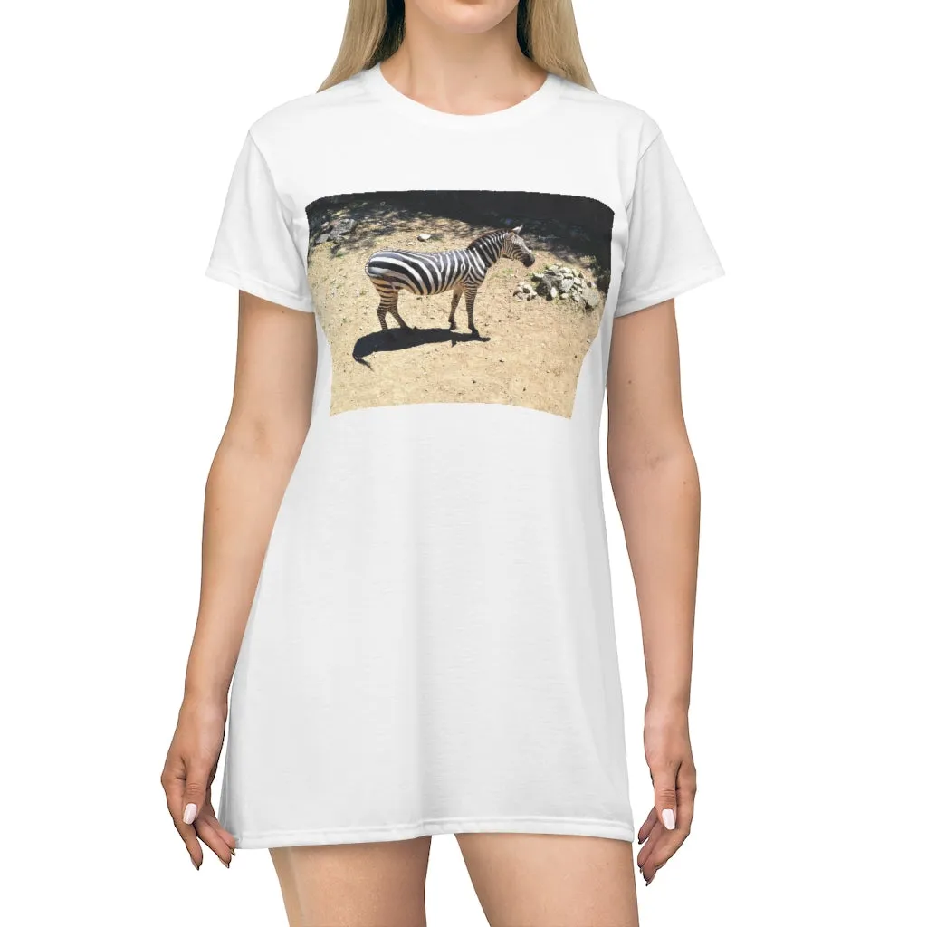 Zebra All Over Print T-Shirt Dress